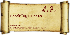 Lepényi Herta névjegykártya